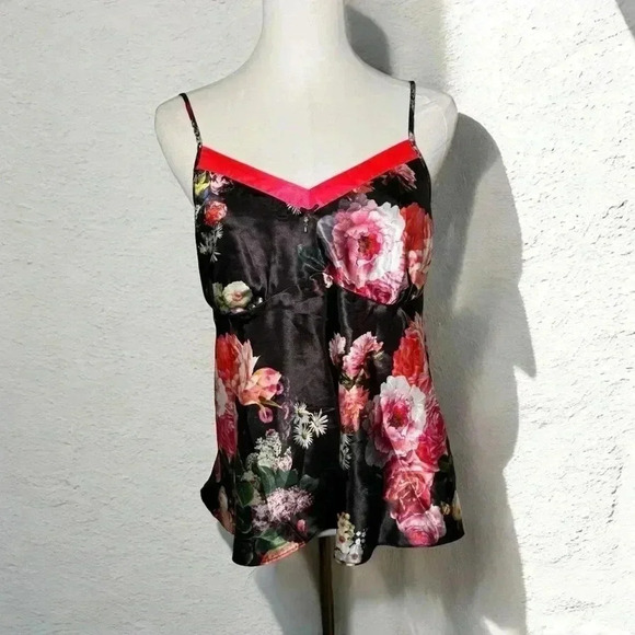 Fairycore satin floral  glam cami top M - Picture 1 of 5